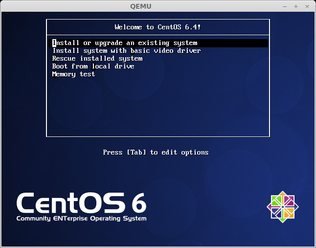 CentOS 6 Welcome Screen